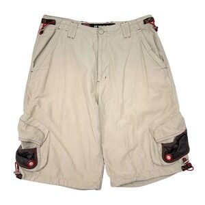 Vintage Y2K Cargo Shorts Mens Size 32 Tan Utility Paratrooper Micros Baggy Loose